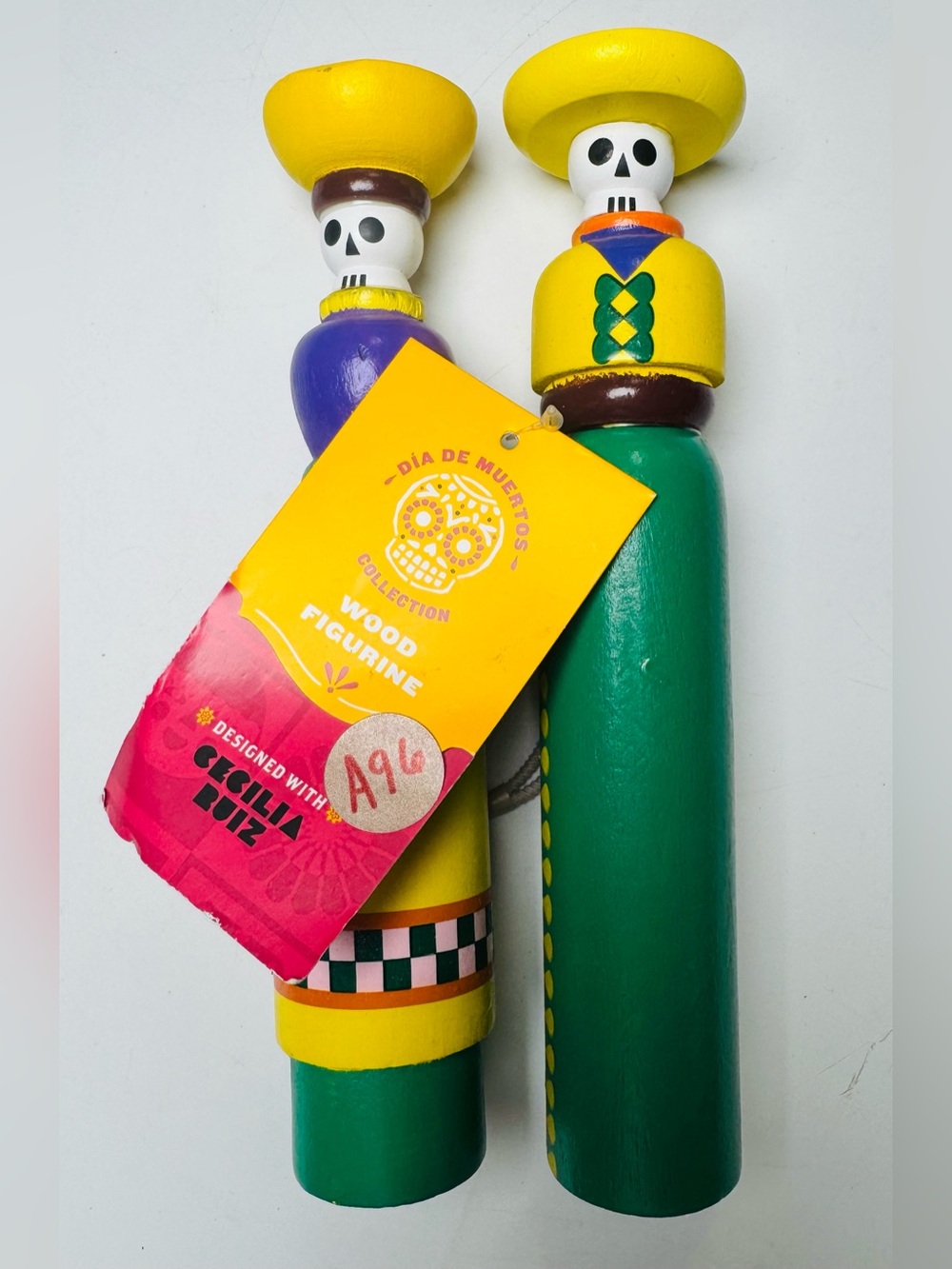 Día de Muertos 7” El Catrín & La Catrina Wood Figurines Cecilia Ruiz